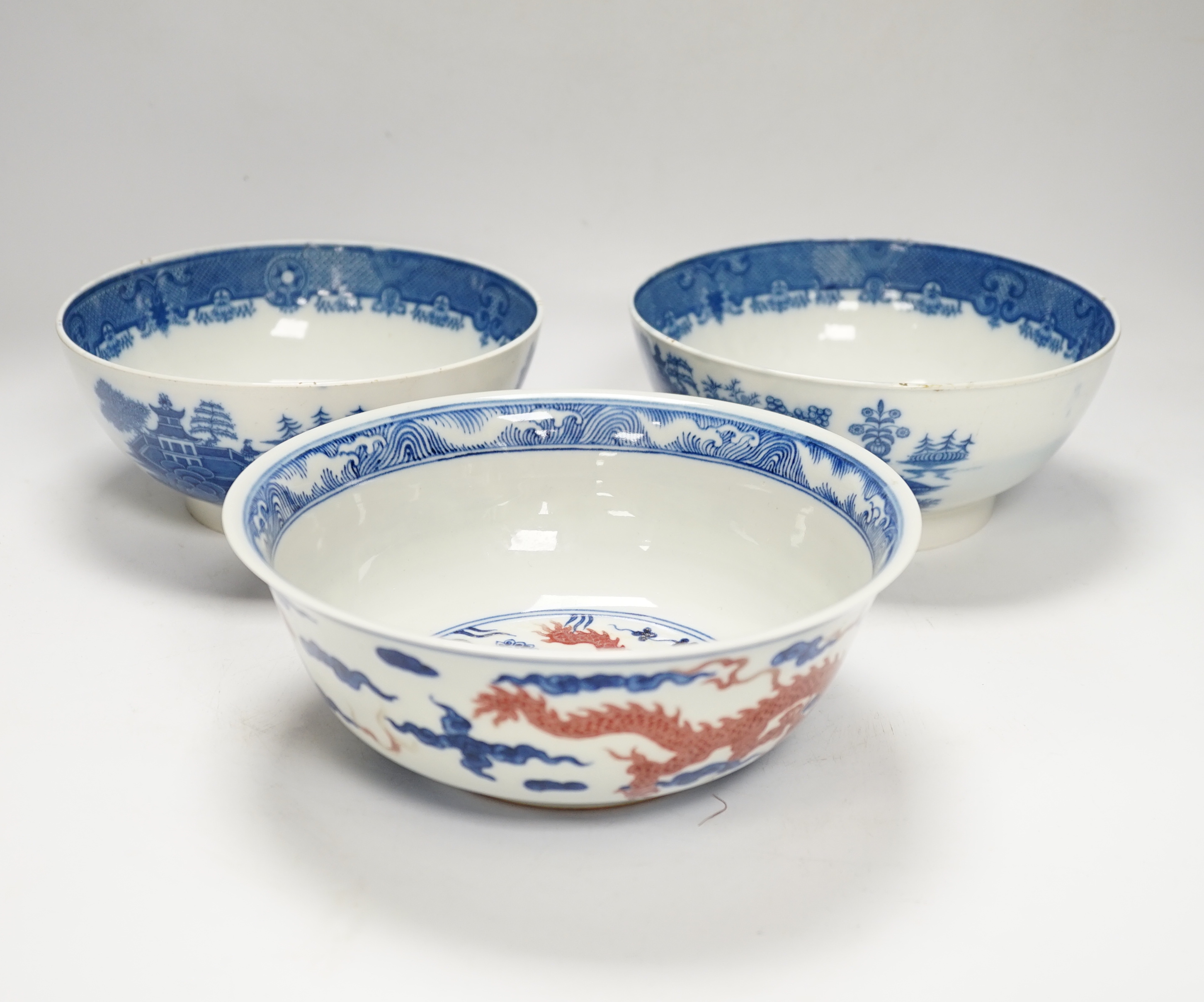 Eight Chinese plates and bowls, largest 30cm diameter